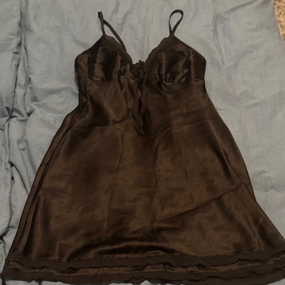 Victoria's Secret Black Satin Chemise
